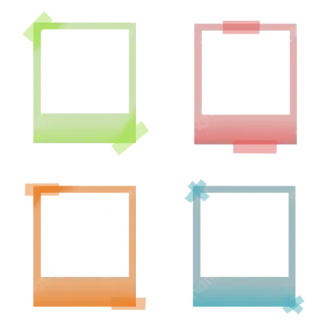 a set of four different colored frames
