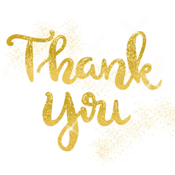 a gold thank card with the words thank you