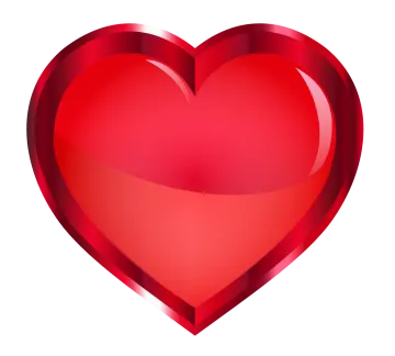 a red heart on a white background