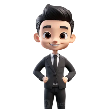 a cartoon man in a suit and tie