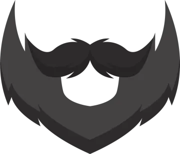 a black and white silhouette of a man's beard