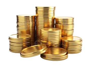 a pile of gold coins