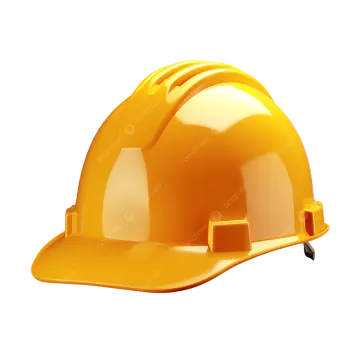 a yellow hard hat on a white background
