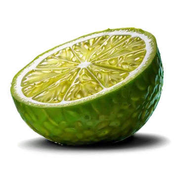a sliced lime on a white background