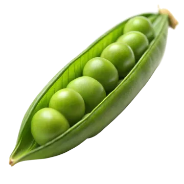 green peas on a white background