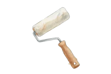 a watercolor painting of a paint roller