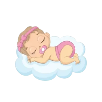a baby sleeping on top of a cloud