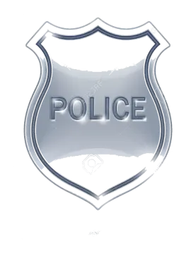 a police badge on a white background stock photo