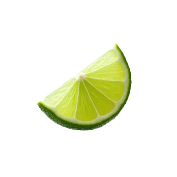 a slice of lime on a white background