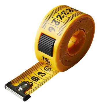 a measuring tape on a white background