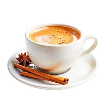 a cup of coffee with cinnamon and anise