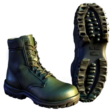 a pair of military boots on a white background