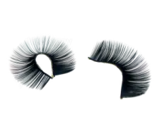 a pair of eyelashes on white background