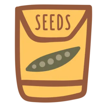 a bag with seeds on it