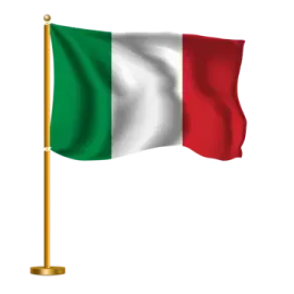 a flag with the italian flag on it