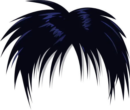 a black and white hair clipart