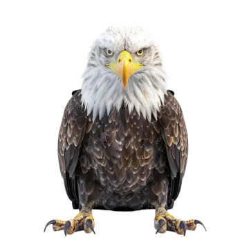 an eagle sitting on top of a white background