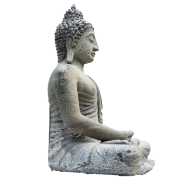 a buddha statue on a white background