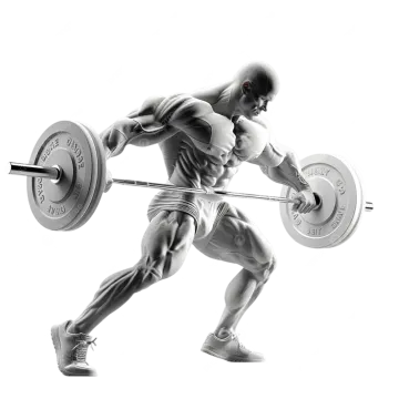 a man with a barbell in his hands