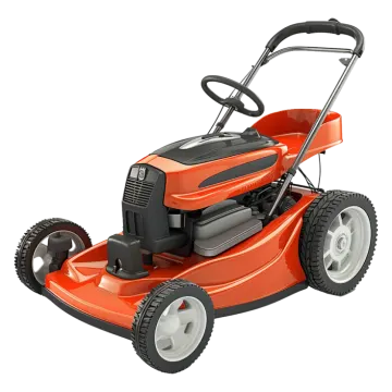 a lawn mower on a white background