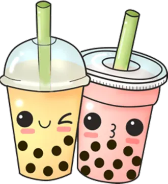 a couple of drinks with faces on them