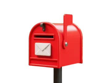a red mailbox on a white background