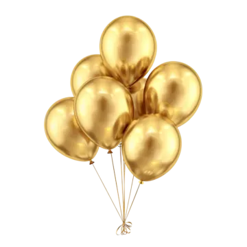 a bunch of gold balloons