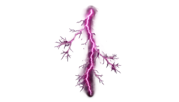 a lightning bolt hitting through a white background