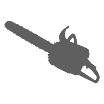 a black and white silhouette of a chainsaw