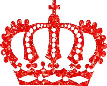 a crown made out of red triangles