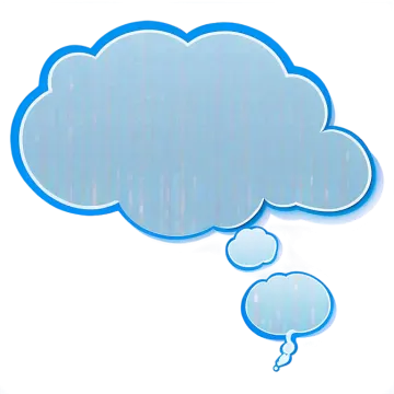 an image of a cloud with two speech bubbles