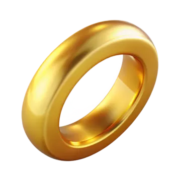 a gold ring on a white background