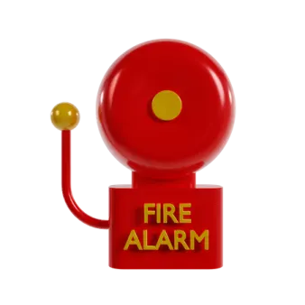a red alarm with the word fire alarm on it