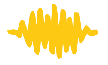 a yellow sound wave icon