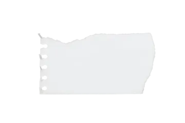 a piece of torn paper on a white background
