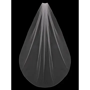 a white veil with a black background