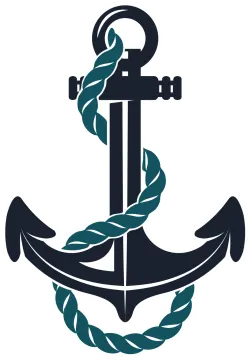 an anchor with a rope around it