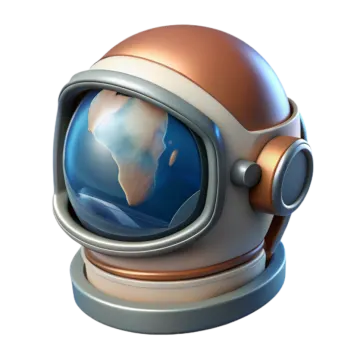 an astronaut's helmet with the earth in it