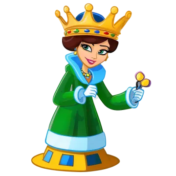 a cartoon character with a crown on his head