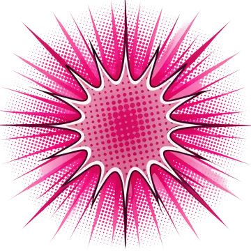 a pink explosion on a white background