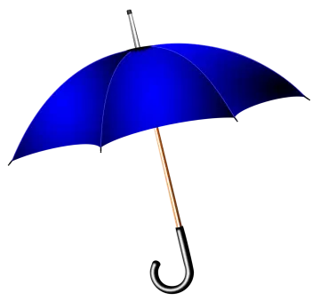 a blue umbrella on a white background
