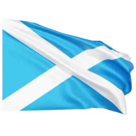 a scottish flag flying in the wind
