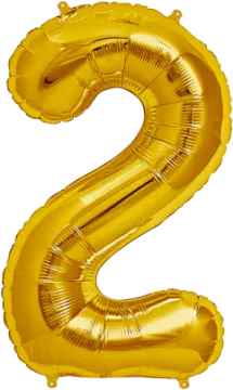 gold foil balloon number 2