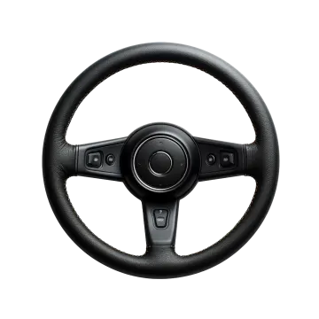 a steering wheel on a white background