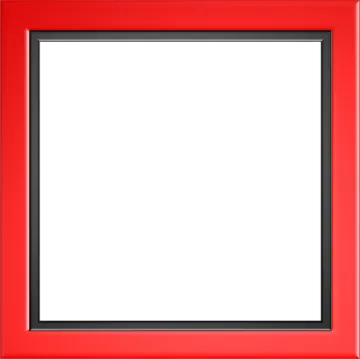 a red picture frame on a white background