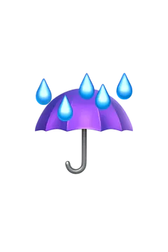 a purple umbrella with rain drops on it