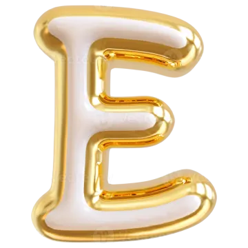 the letter e in gold foil balloons