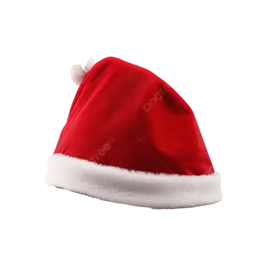 a red santa hat on a white background