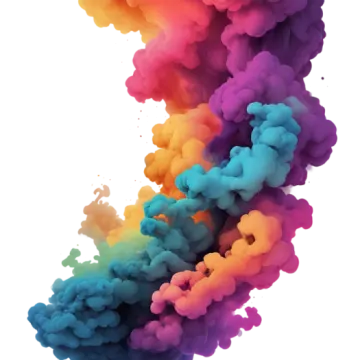 a colorful cloud of smoke on a white background