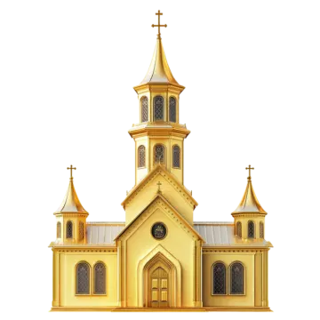a golden church with a steeple on top